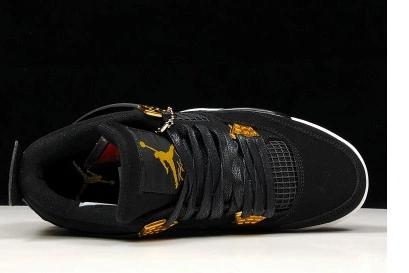 Hyperoad GOLD-WHITE AIR BLACK 4 JORDAN MENS “ROYALTY” METALLIC 0818